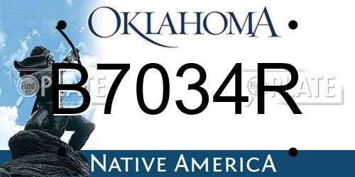 B7034R Oklahoma License Plate