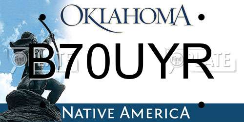 B70UYR Oklahoma License Plate