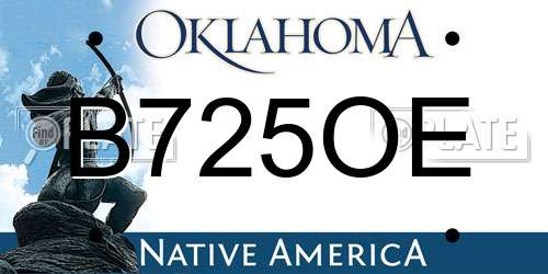 B725OE Oklahoma License Plate