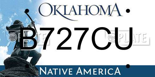 B727CU Oklahoma License Plate