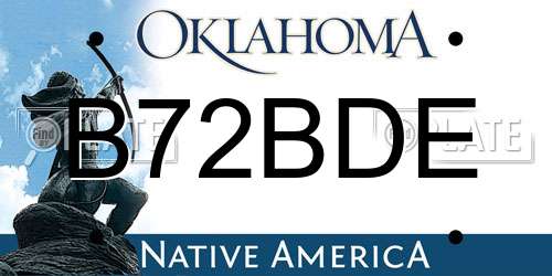 B72BDE Oklahoma License Plate