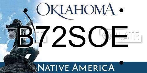 B72SOE Oklahoma License Plate