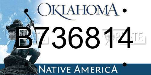 B736814 Oklahoma License Plate