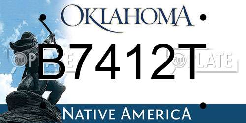 B7412T Oklahoma License Plate