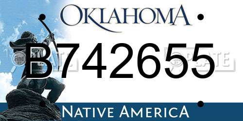 B742655 Oklahoma License Plate
