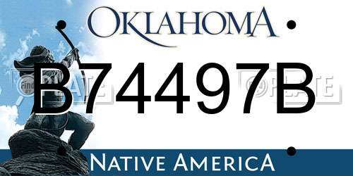 B74497B Oklahoma License Plate