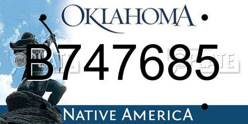 B747685 Oklahoma License Plate