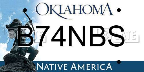 B74NBS Oklahoma License Plate