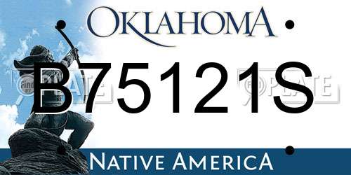 B75121S Oklahoma License Plate