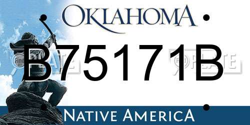 B75171B Oklahoma License Plate