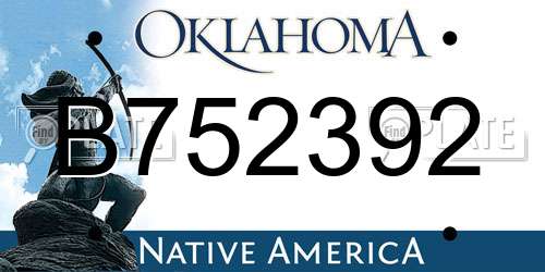 B752392 Oklahoma License Plate