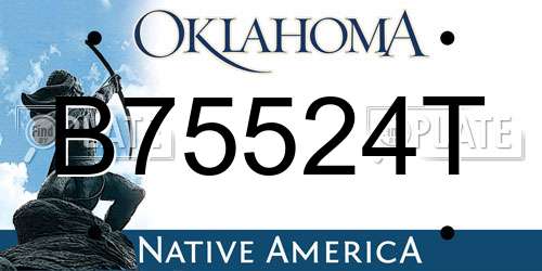 B75524T Oklahoma License Plate