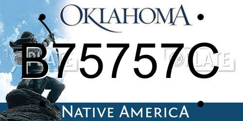 B75757C Oklahoma License Plate