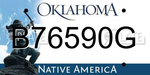 B76590G Oklahoma License Plate