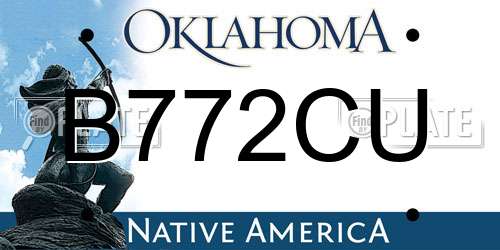 B772CU Oklahoma License Plate