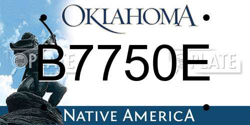B7750E Oklahoma License Plate