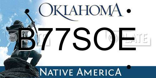 B77SOE Oklahoma License Plate