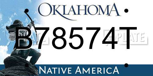 B78574T Oklahoma License Plate