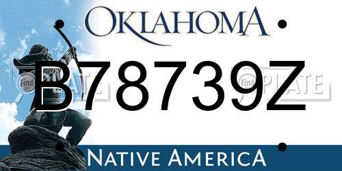 B78739Z Oklahoma License Plate