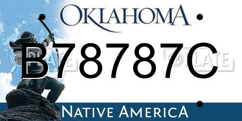 B78787C Oklahoma License Plate