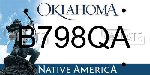 B798QA Oklahoma License Plate