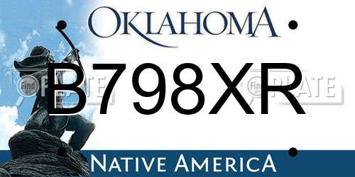 B798XR Oklahoma License Plate