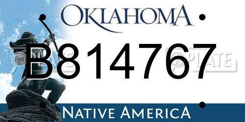 B814767 Oklahoma License Plate