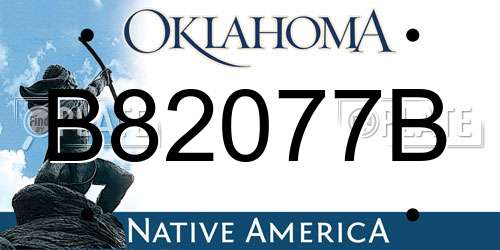 B82077B Oklahoma License Plate