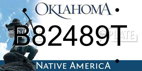 B82489T Oklahoma License Plate
