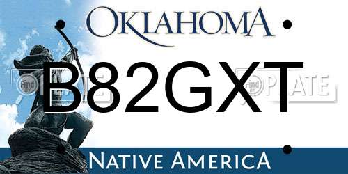 B82GXT Oklahoma License Plate