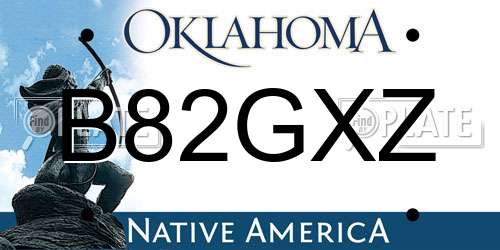 B82GXZ Oklahoma License Plate