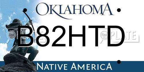 B82HTD Oklahoma License Plate