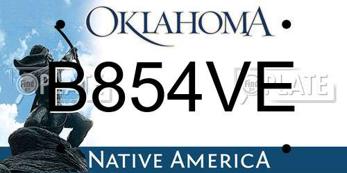 B854VE Oklahoma License Plate