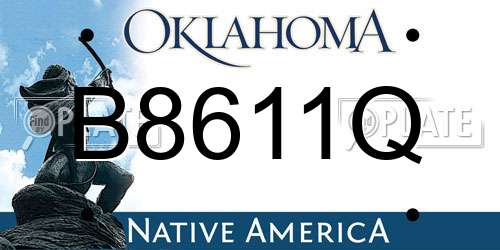 B8611Q Oklahoma License Plate