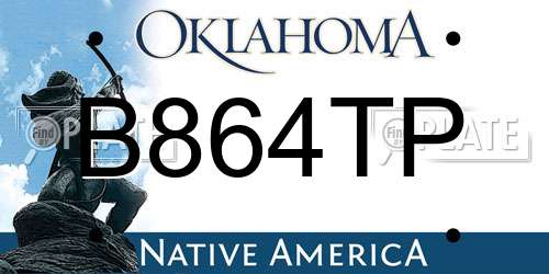 B864TP Oklahoma License Plate