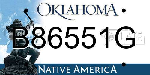B86551G Oklahoma License Plate