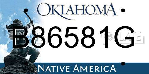 B86581G Oklahoma License Plate