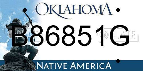 B86851G Oklahoma License Plate