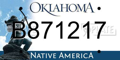 B871217 Oklahoma License Plate