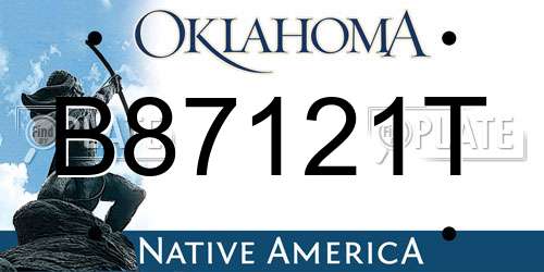 B87121T Oklahoma License Plate