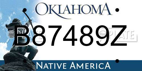 B87489Z Oklahoma License Plate