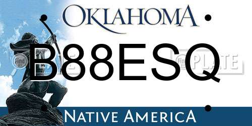 B88ESQ Oklahoma License Plate