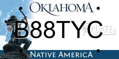 B88TYC Oklahoma License Plate