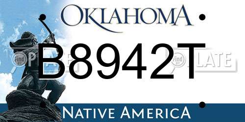 B8942T Oklahoma License Plate