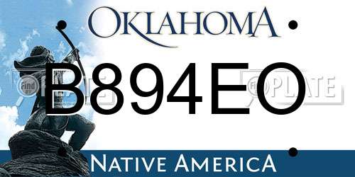 B894EO Oklahoma License Plate
