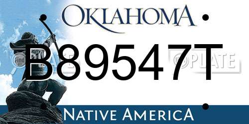 B89547T Oklahoma License Plate