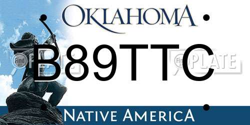 B89TTC Oklahoma License Plate