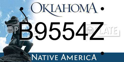 B9554Z Oklahoma License Plate