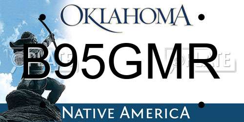 B95GMR Oklahoma License Plate