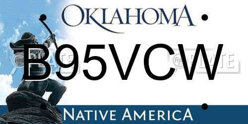 B95VCW Oklahoma License Plate